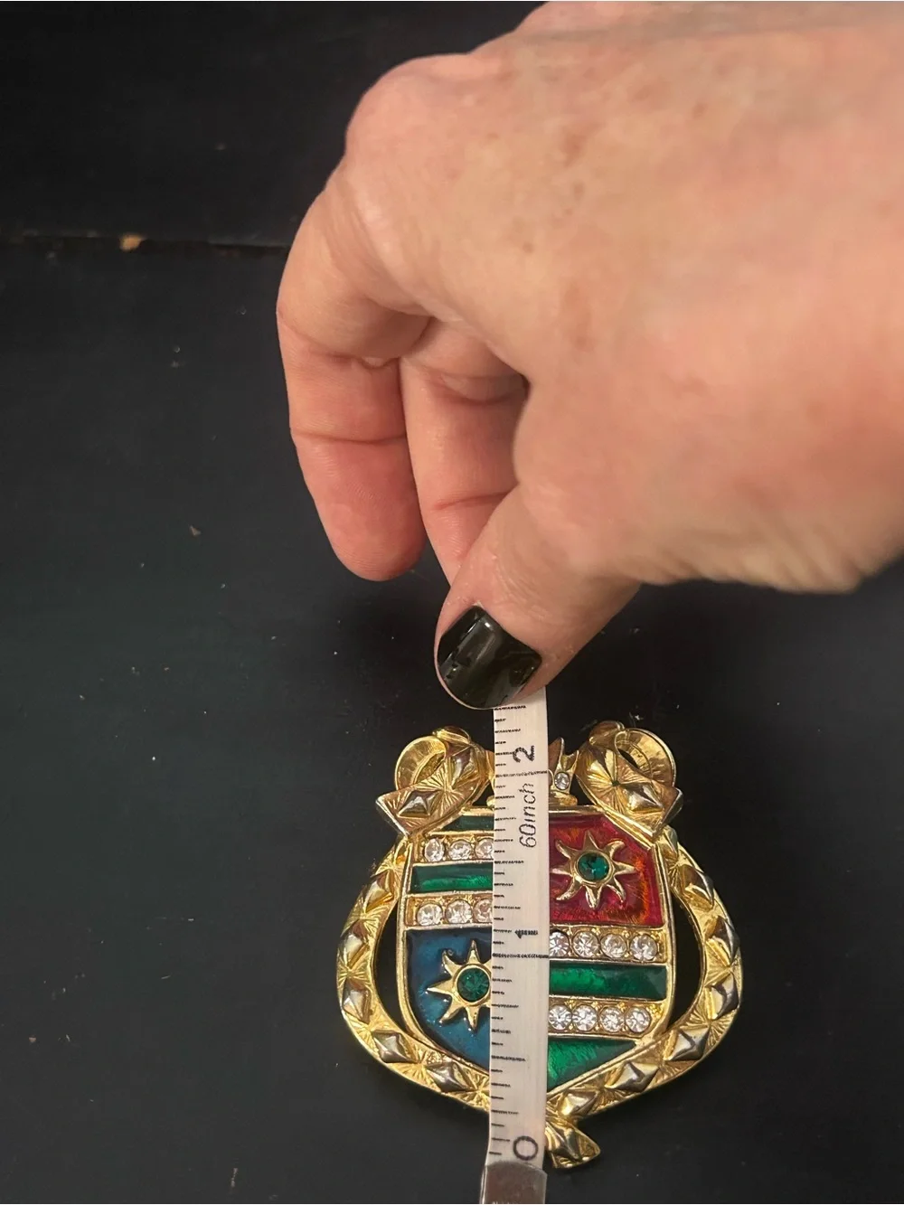 Vintage Heraldic Shield Crest Brooch